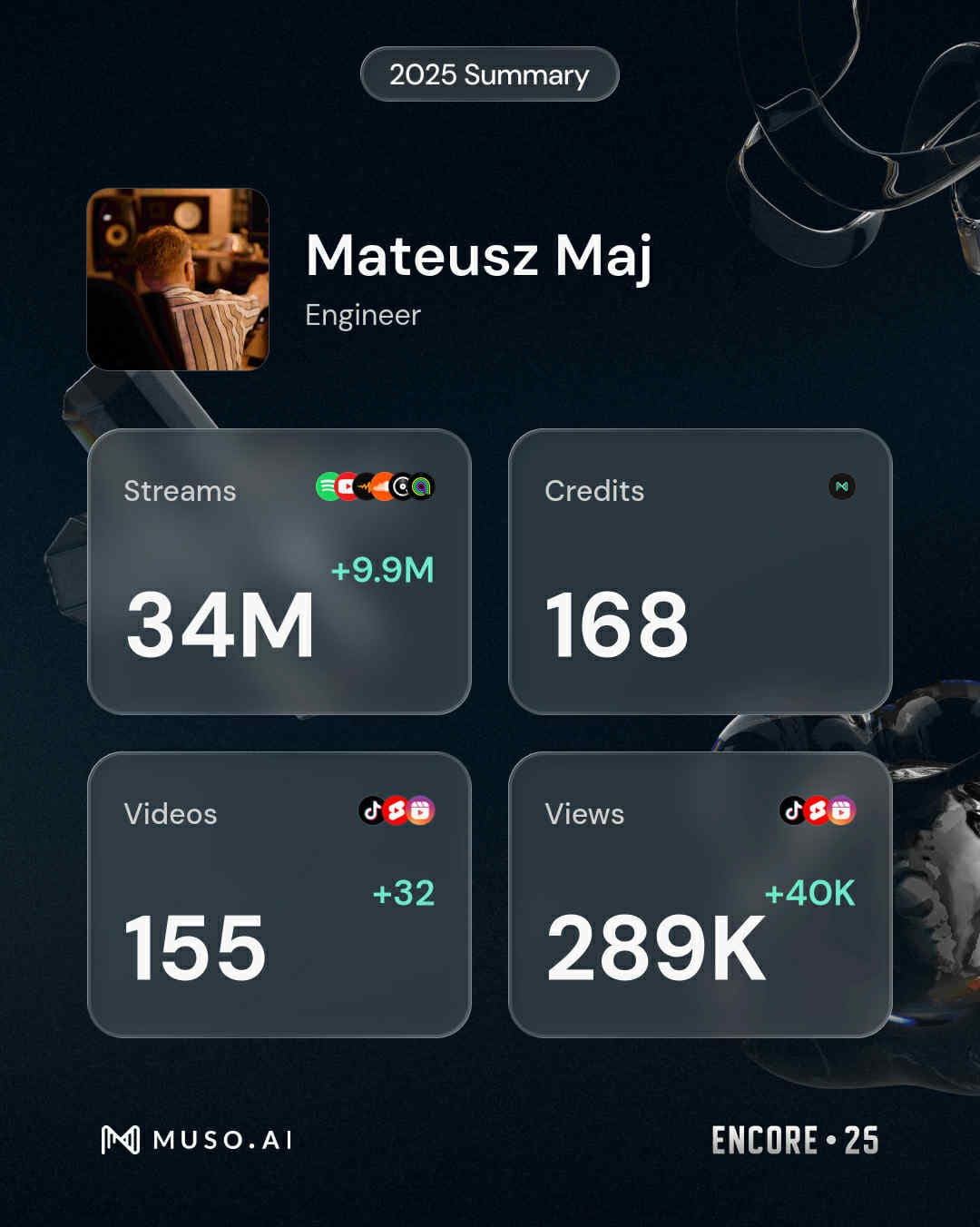 Mateusz w studio nagrań